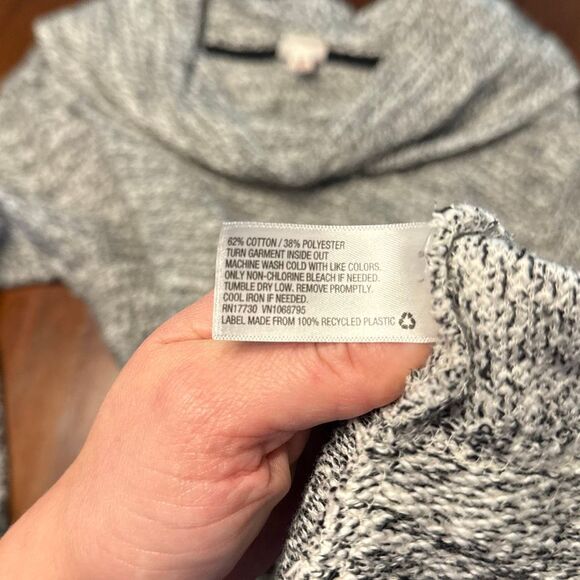 Merona Cowl Neck Black White Boucle Sweater Women’s US Small - Picture 7 of 8